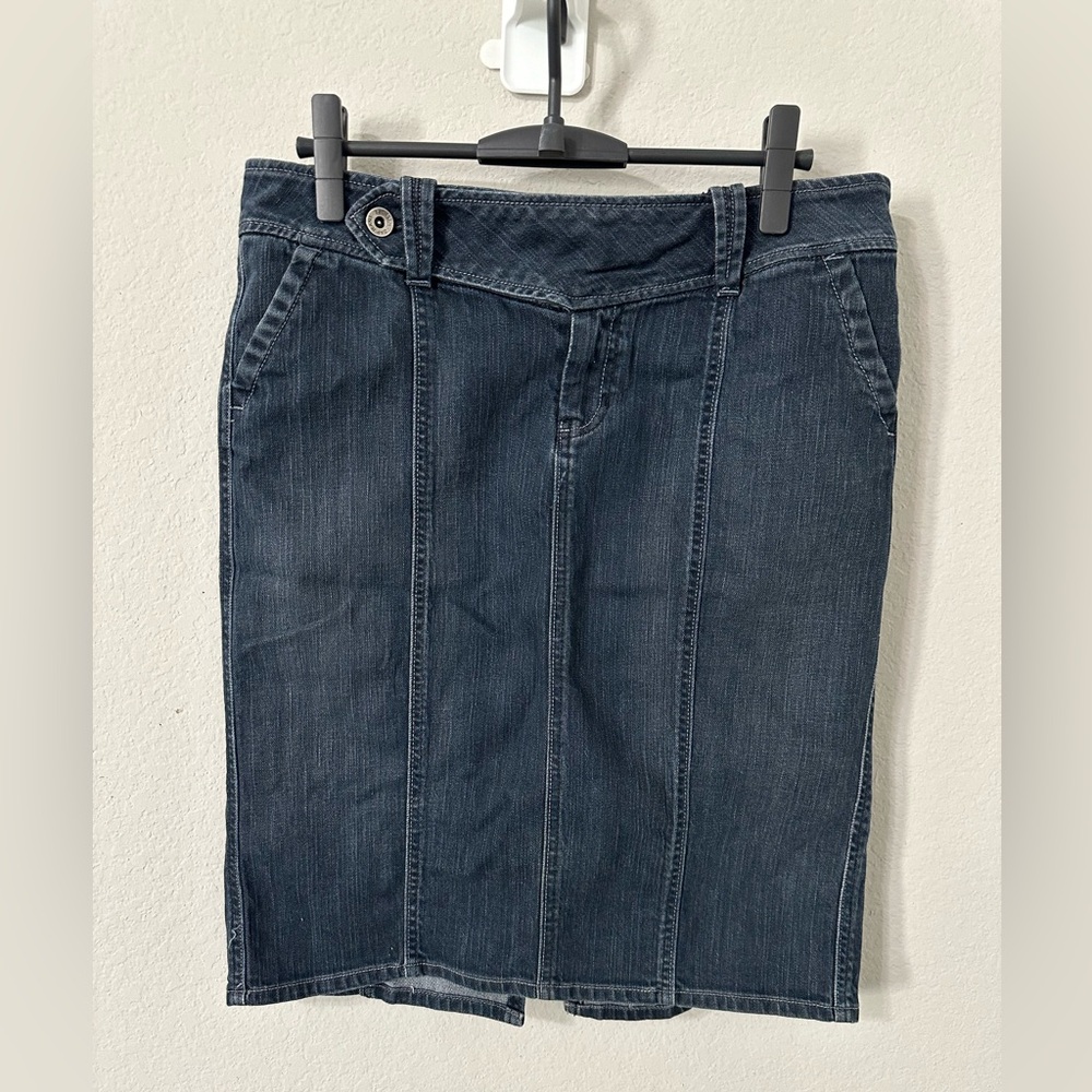 Gap Jeans Denim Skirt Long Size‎ 14 Back Slit Y2K - Picture 2 of 11